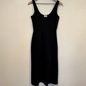 Open Edit Black Size S Midi Dress with a Slit